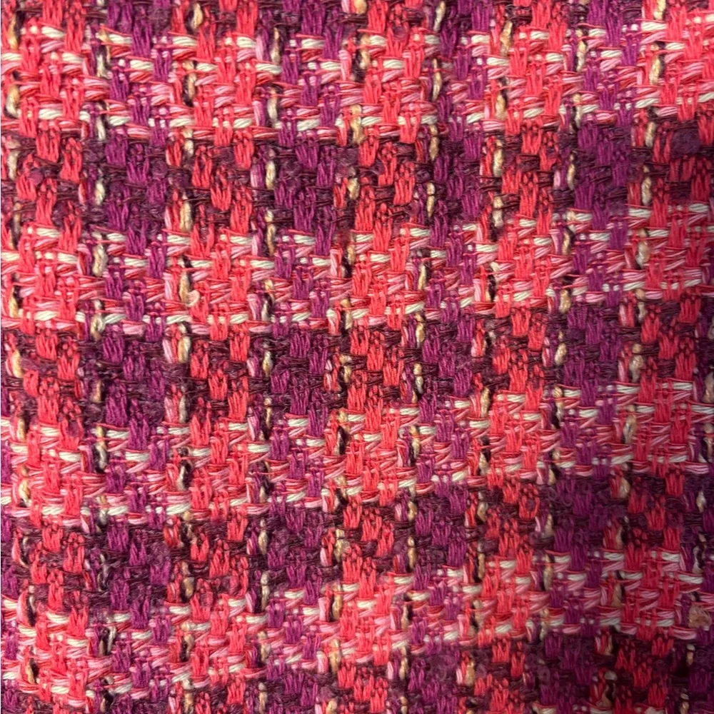 Tory Burch Pink and purple Plaid Tweed Pencil Skirt high-end! - Picture 2 of 6